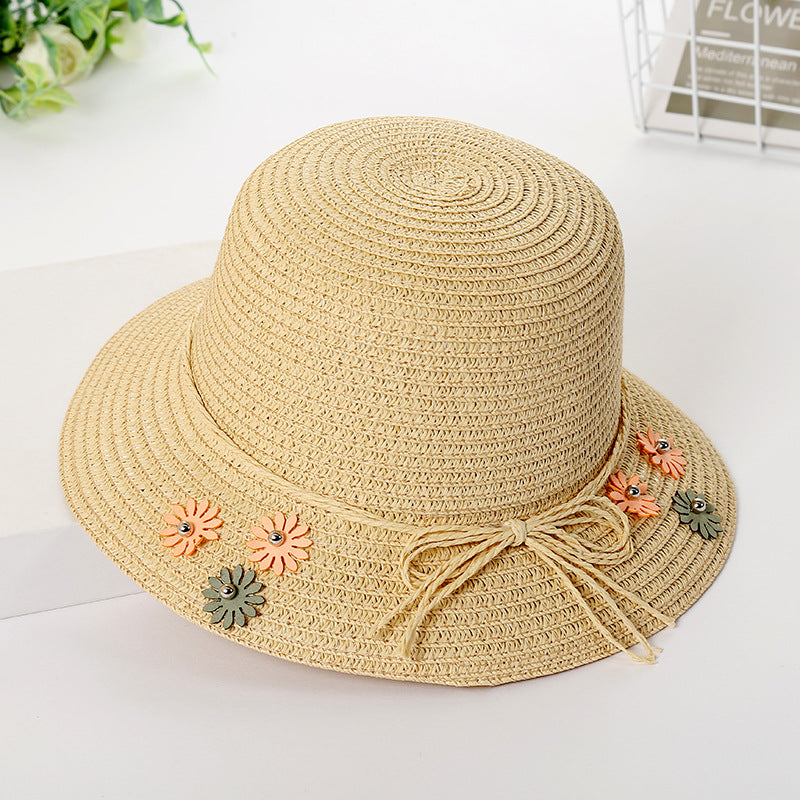 New cute children's hats, summer, sun-sunscreen, beach, hats, Japanese, cute, baby, straw hat manufacturer wholesale