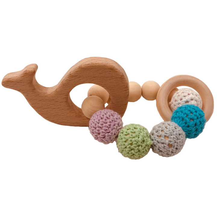 
            
                Load image into Gallery viewer, Wooden Crochet Bead Teething Ring Set
            
        