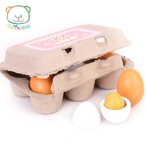 Children's 6 Wooden Egg Play Set