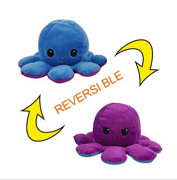 20cm Reversible Octopus Plushie - Happy/Angry