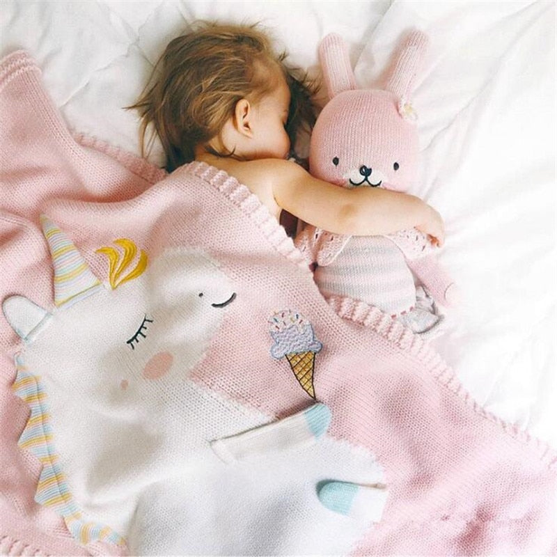 60*120cm Baby Unicorn Blanket - Newborn Baby Bedding