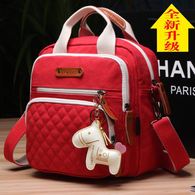 Multifunction Backpack Diaper Bag with Horse Ornaments