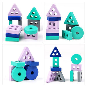 
            
                Load image into Gallery viewer, Wooden Montessori Toy Building Blocks Learning Educational Toys Color Shape Match
            
        