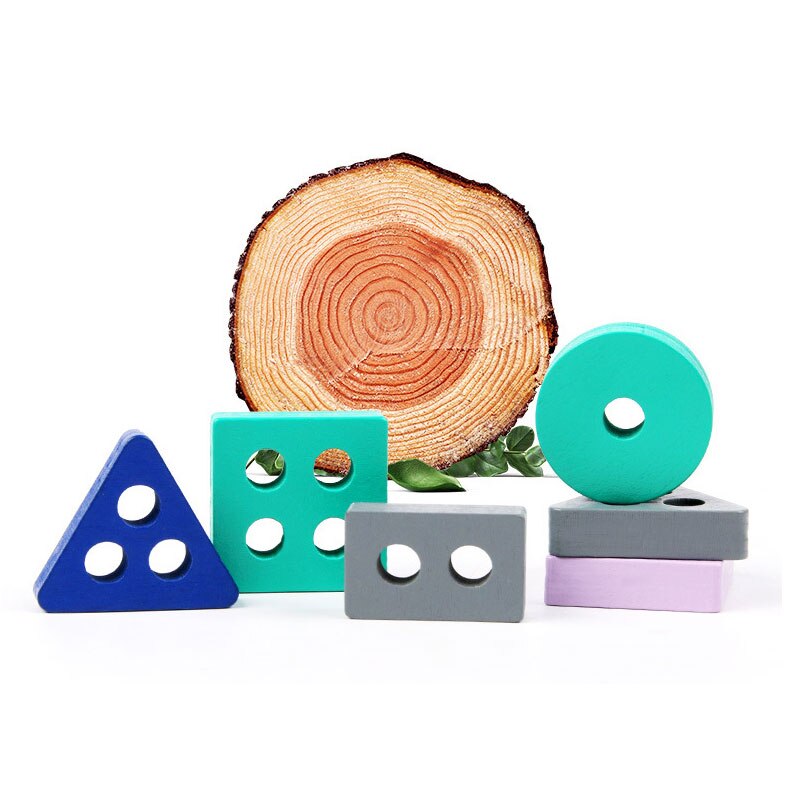 
            
                Load image into Gallery viewer, Wooden Montessori Toy Building Blocks Learning Educational Toys Color Shape Match
            
        