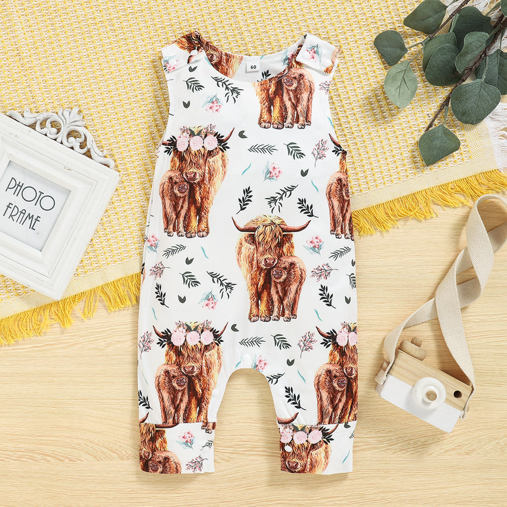 
            
                Load image into Gallery viewer, Summer 2022 animal print jumpsuit new sleeveless jumpsuit baby baby
            
        