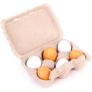 Children's 6 Wooden Egg Play Set